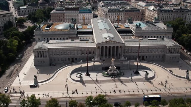 Aerial View of Austrian Parliament Building in Vienna