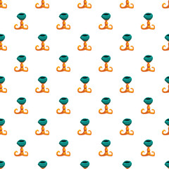 Fototapeta premium Repeating pattern featuring stylized green and gold fantasy boots