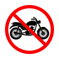 czerwony znak zakazu dla motocykli © robert6666