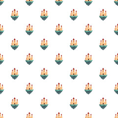 Fototapeta premium Repeating magic kingdom castle on a flying island creating a tileable pattern