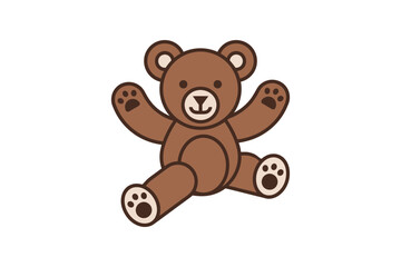 Fototapeta premium Cute Teddy Bear Flat Vector Illustration