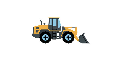 Wheel loader vehicle with yellow body and large bucket designed for earthmoving and industrial construction site operations. © Jpeg shop opened