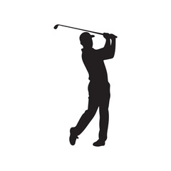 Naklejka premium golf player. golfer silhouette on white background