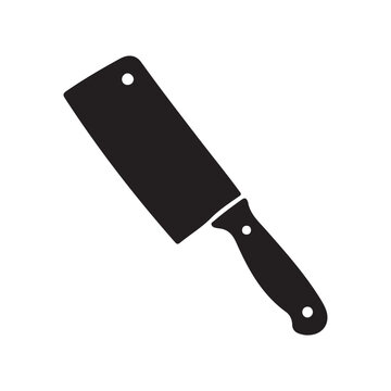meat cleaver knife icon vector