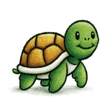 Cute sea turtle doodle illustration