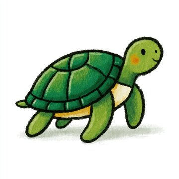 Cute sea turtle doodle illustration