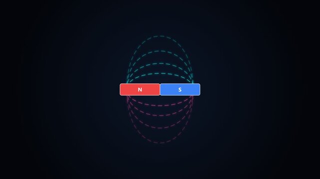 Magnetic Dipole Field Lines with Animated Electric Flux Loops and Particle Tracers 4K