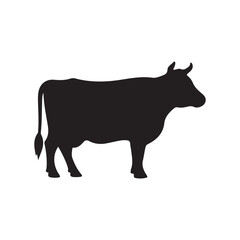 Obraz premium Vector silhouette of a cow icon