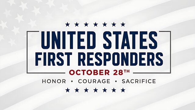 United States First Responders Day banner template with american flag stars background