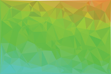 Obraz premium Low poly geometric background, with green, yellow, and teal gradient, triangles, isolated on, a white background_1.eps