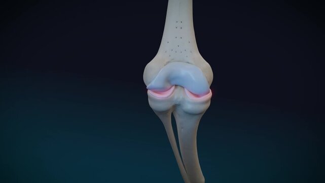 Osteoarthritis Knee pain Wrist and joint treatment Bone rubbing 3D animation simulation 4k