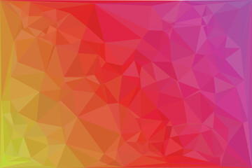 Fototapeta premium Low poly geometric background, with gradient transition, from yellow to, orange and pink, isolated on a, white background.eps