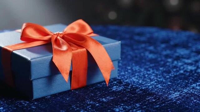 Gift box shows up on table during special event in evening time