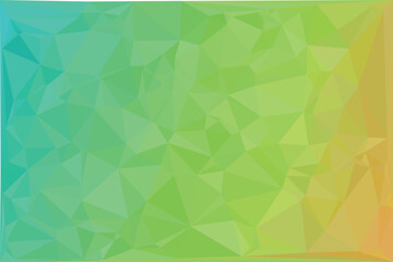 Obraz premium Low poly geometric background, with green, teal, and yellow gradient, triangles, isolated on, a white background.eps