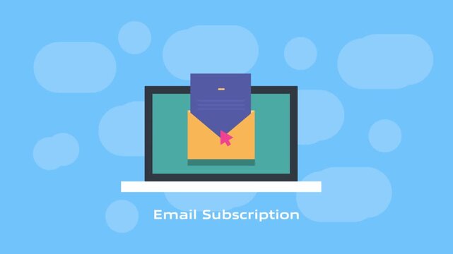 Cursor clicks email subscription button,  subscriber engage with newsletter content.
