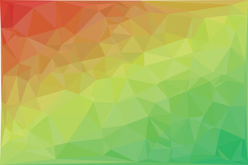 Obraz premium Low poly geometric background, with red, orange, yellow, and green, gradient triangles, isolated, on a white background.eps