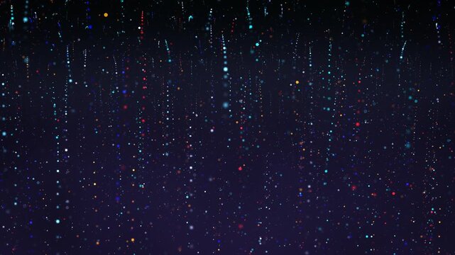 vibrant abstract background of glowing multicolored particles rising, ascending luminous dust and sparks, magical and festive atmosphere, perfect for celebratory designs