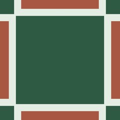 Seamless geometric square tile pattern, minimalist abstract mosaic background in jade green and terracotta  © Maryna