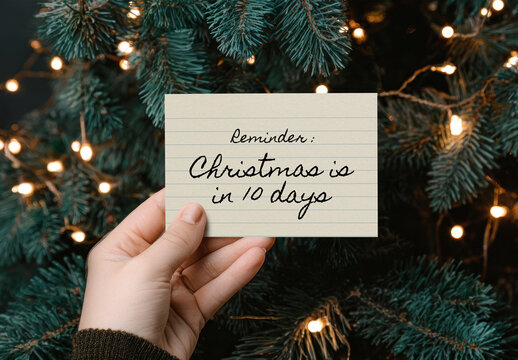 Christmas Countdown Reminder Card Mockup PSD