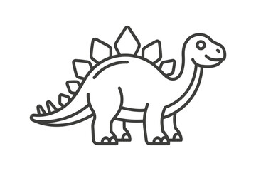 Stegosaurus Dinosaur Outline Vector Illustration © fatel