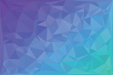 Fototapeta premium Low poly geometric background, with gradient transition, from deep purple, to cyan, triangular, mesh pattern on, a white background.eps