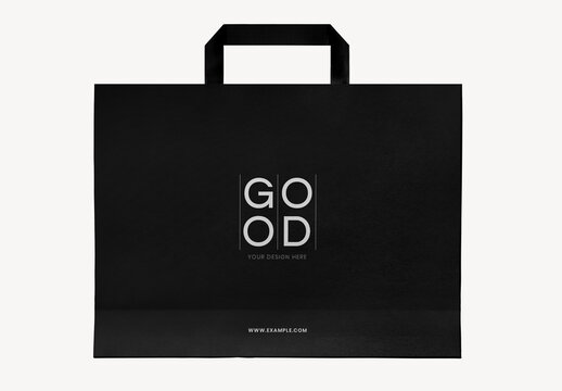 Elegant Black Shopping Bag Mockup Design PSD