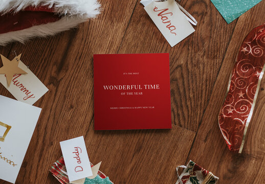 Festive Greeting Card Mockup PSD
