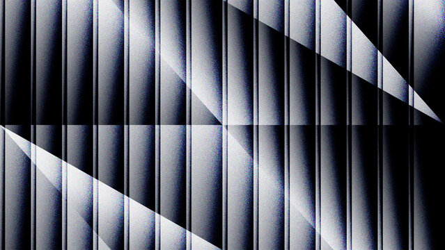 Abstract Black and White Fine Line Triangle Pattern with Grain Texture. Monochrome Striped Zigzag Background in Dense High Contrast Black and White