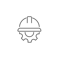 Fototapeta premium Safety Helmet and Gear Icon – Engineering, Construction and Industrial Worker Symbol