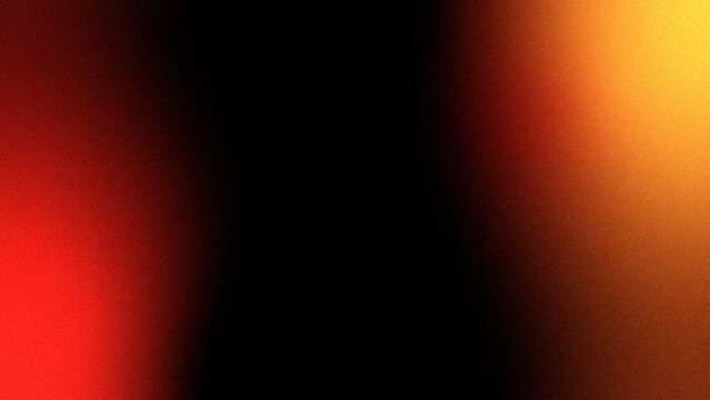 Abstract Dark Gradient Background with Red and Amber Glow and Grain Texture. Moody Black Background with Warm Red-Orange Light Streaks and Film Grain