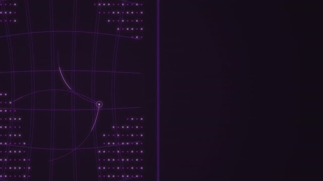 Purple split screen map corner with converging arcs seamless loop