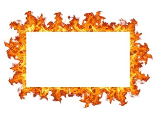 Fototapeta premium Flaming orange border with autumn leaves