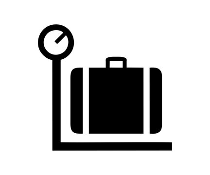TF 030: Baggage weighing icon sign. Transportation facilities vector design and illustration.
