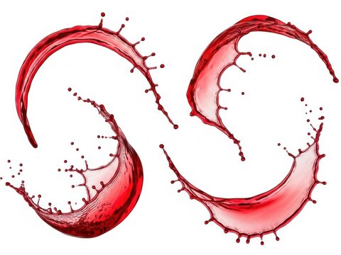 Red liquid splashing in curved motion
