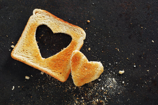 Heart Shaped Cutout Toast Bread