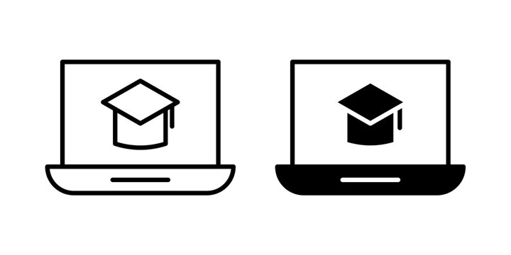 Online course icon flat clipart series