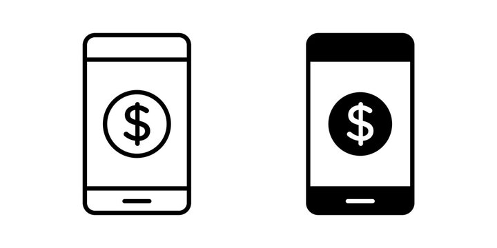 Mobile banking icon flat clipart series