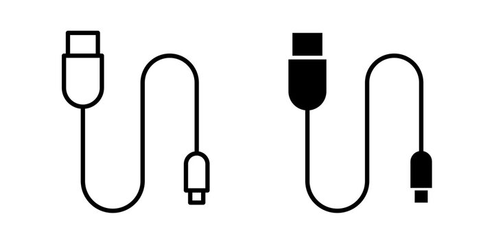 USB cable icon flat clipart series