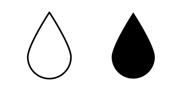 Water drop shape icon flat clipart series