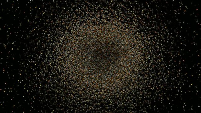収縮と拡張を繰り返す粒子ノイズの背景