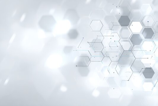 Abstract medical hexagon technology white background
