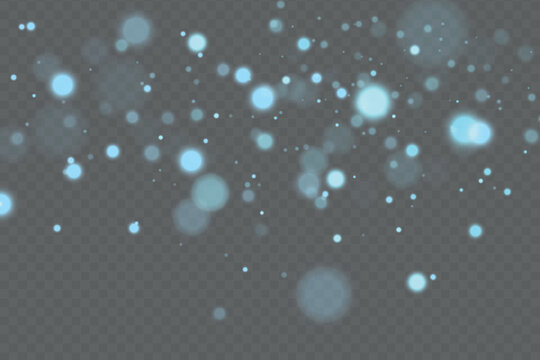 blue sparkling light dust and glowing starbursts float across a dark background, creating a magical, elegant atmosphere with shimmering particles and radiant bokeh effects. floating glitter dust.