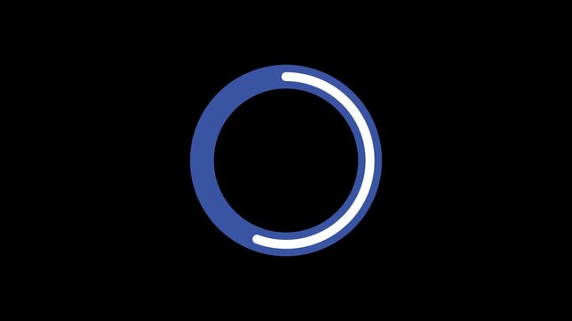 Circular Loading Progress Percentage Counter from 0 to 75 Percent Animation