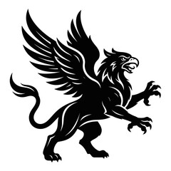 Obraz premium Winged Lion Mythical Creature Symbol