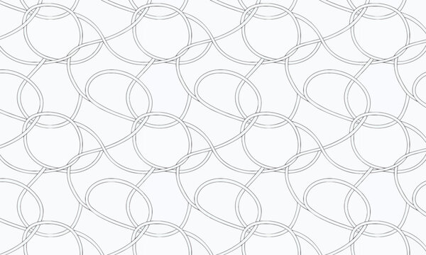 Interlocking Arc Seamless Vector Pattern &mdash; Ogee Curve Outline on White Background