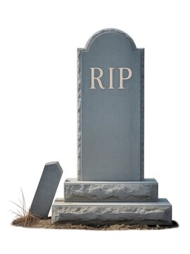 Stone Tombstone with RIP Inscription in Cemetery Concept