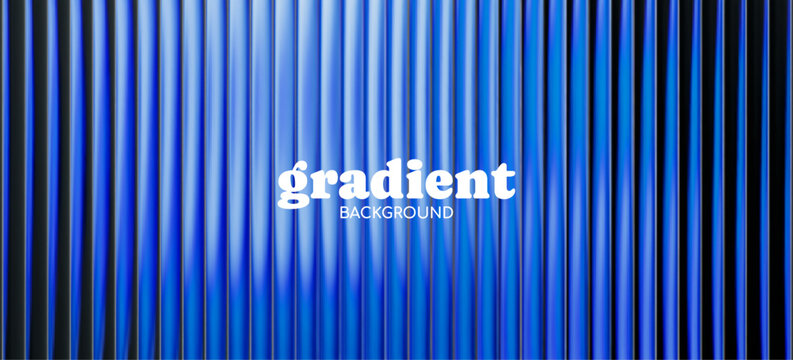 Deep blue and black gradient background with ripple glass effect. Fractal texture with glow. Holographic vertical stripes background. Prismatic distortion pattern. Vector illustration wallpaper
