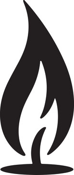 Minimalist black fire flame vector illustration featuring clean geometric lines for modern logo design graphic projects