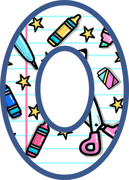 School Supplies Pattern Number 0 Illustration