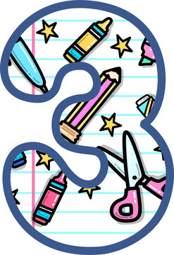School Supplies Pattern Number 3 Illustration